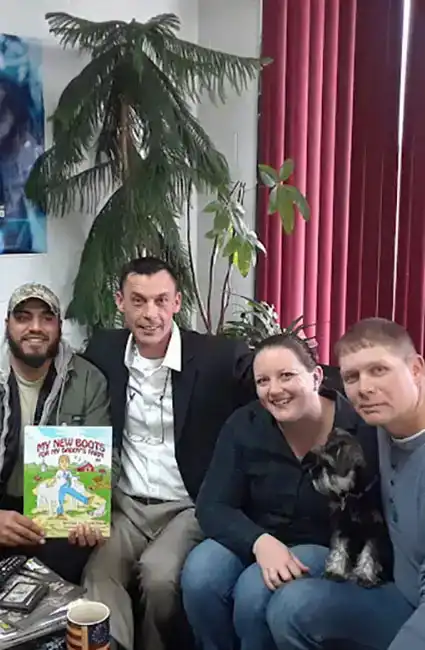 David Allen Haave with fans -- David Haave